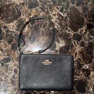 Black Coach Leather Wristlet